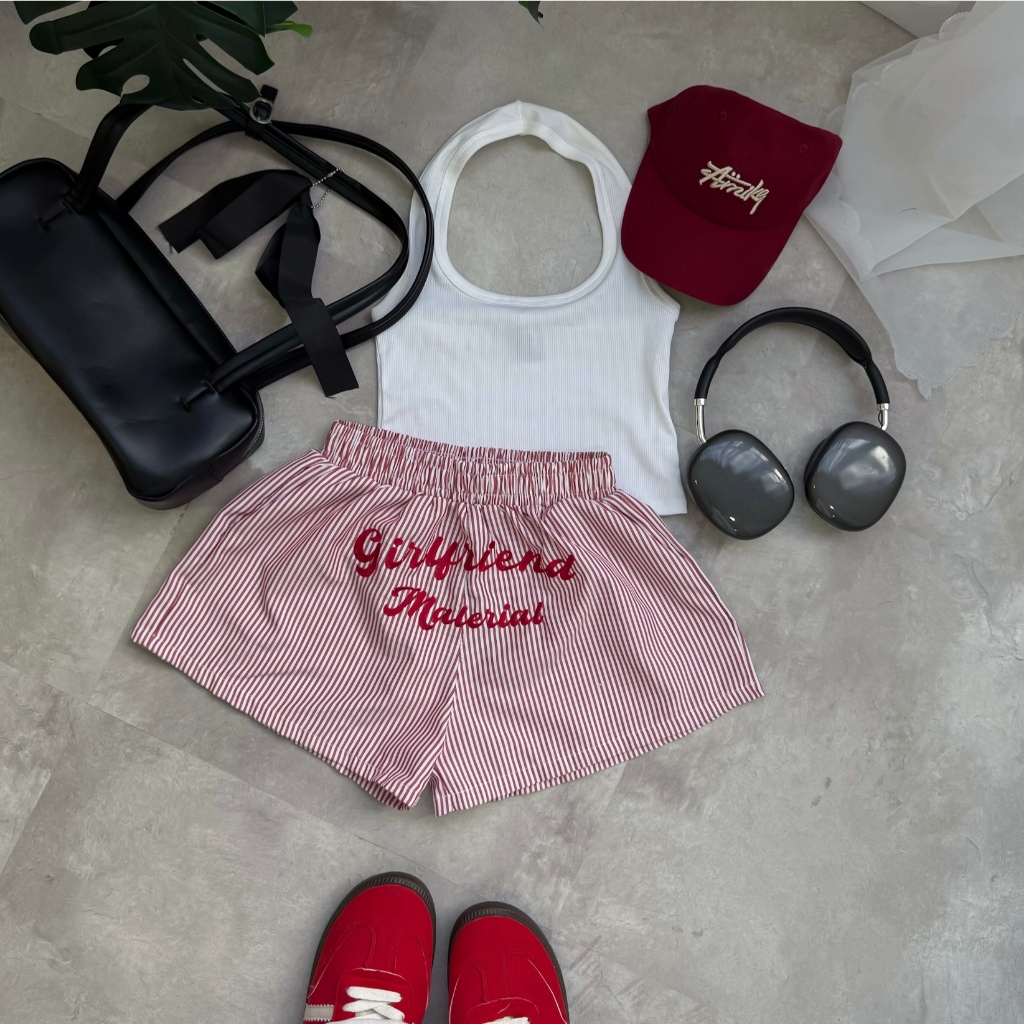 QUẦN SHORT KATE MỀM MÙA HÈ LOGO THÊU GIRLFRIEND FFCLUB MIX