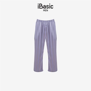 Bộ mặc nhà nam iBasic satin sọc tay dài quần dài - HOMM020