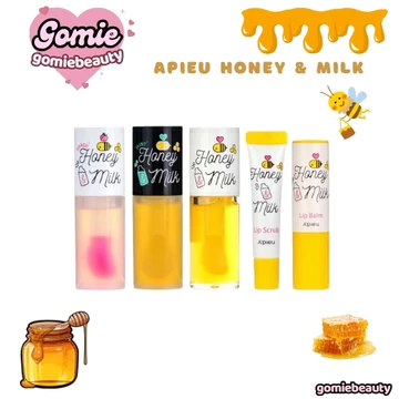 Bộ Dưỡng Môi Mật Ong Apieu Honey & Milk Lip Balm / Lip Scrub / Lip Oil / Lip Sleeping Pack