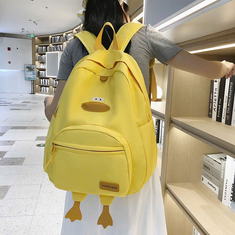 Balo đi học nam nữ ulzzang hình con vịt đáng yêu,Thiết kế nhiều ngăn Chứa được laptop Ba lô đeo vai chống thấm nước