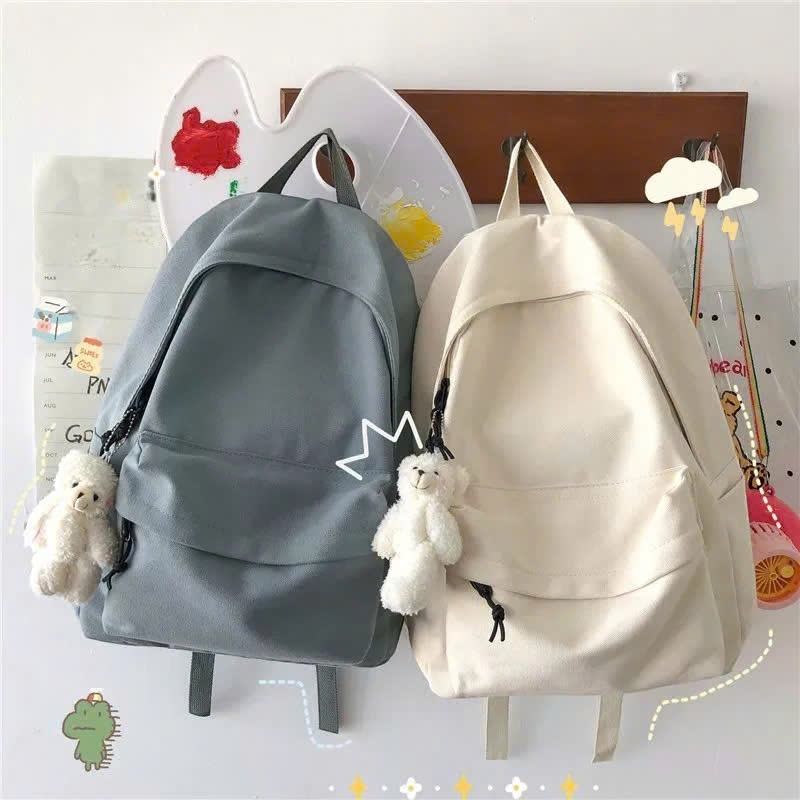 Cặp đi học, Balo basic nam nữ  phong cách Hàn Quốc thời trang dành cho học sinh, sinh viên