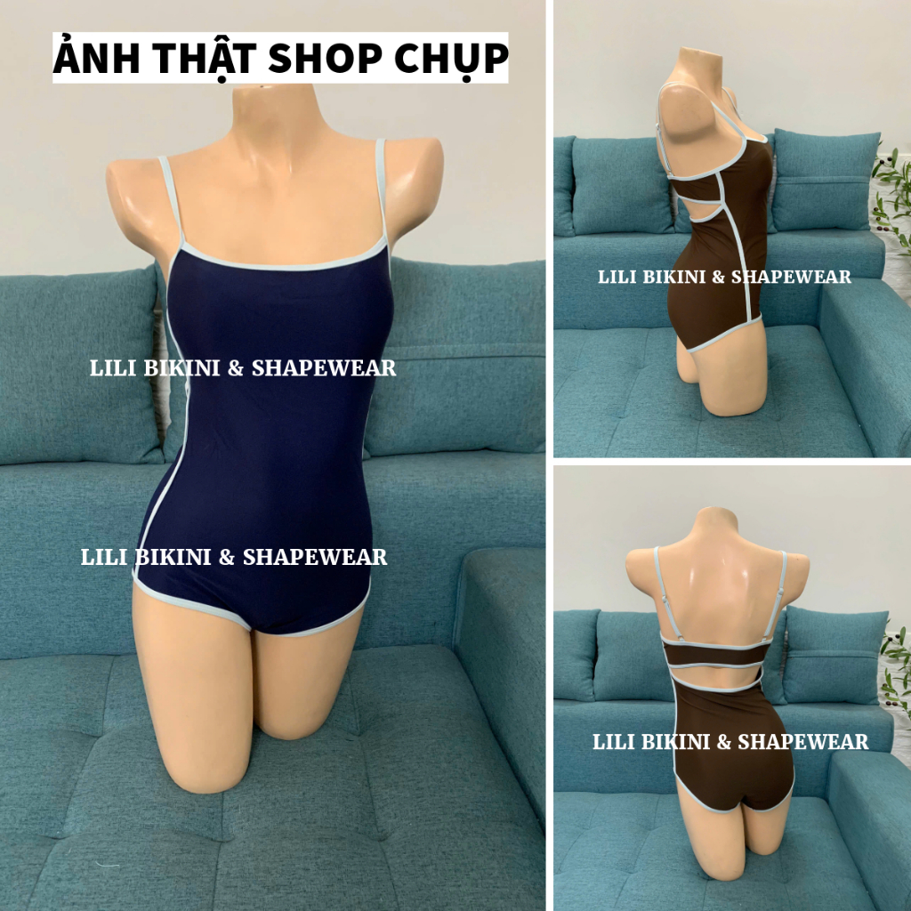 Bộ bơi một mảnh basic phong cách tối giản Hàn Quốc minimalism, monokini cao cấp cut out lưng Lili Bikini | BigBuy360 - bigbuy360.vn