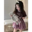 CANDI MIMI Áo cotton viền cổ tím in hình ngộ nghĩnh - Phong cách Hàn Quốc