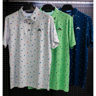 Áo golf 3 màu trắng, xanh than, xanh lá phối hoạ tiết nhẹ nhàng