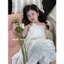CANDI MIMI Váy cotton hai dây babydoll trắng - Phong cách Hàn Quốc