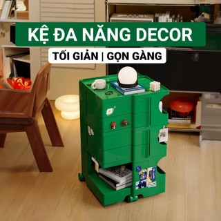 Kệ đa năng kê đầu giường- tủ nhựa decor phòng khách bắc âu- Tủ đựng đồ ăn vặt cạnh sofa có ngăn kéo và bánh xe xoay 360