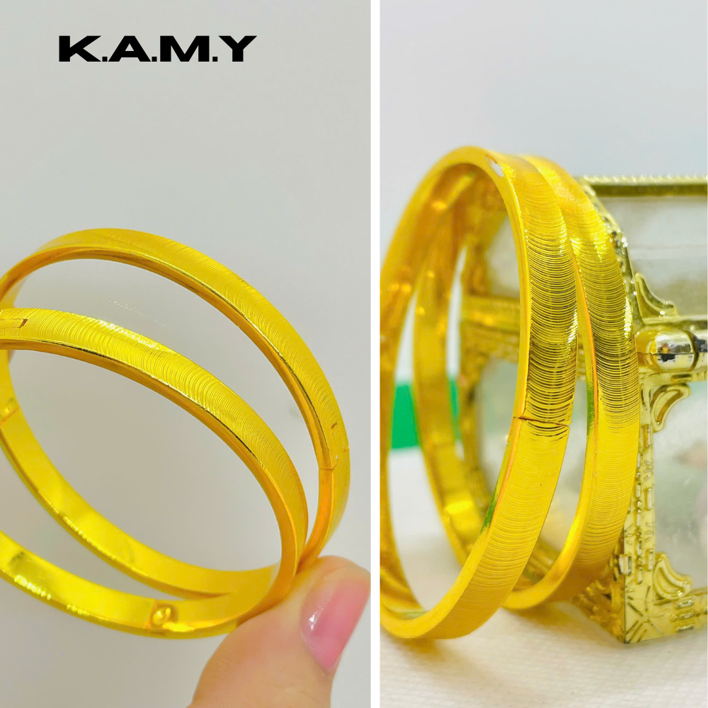 Vòng Tay Nữ Mạ Vàng 24k Cao Cấp Hoa Văn Lượn Sóng Tinh Tế - Trang sức KAMY