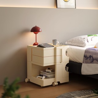 Kệ đa năng kê đầu giường- tủ nhựa decor phòng khách bắc âu- Tủ đựng đồ ăn vặt cạnh sofa có ngăn kéo và bánh xe xoay 360