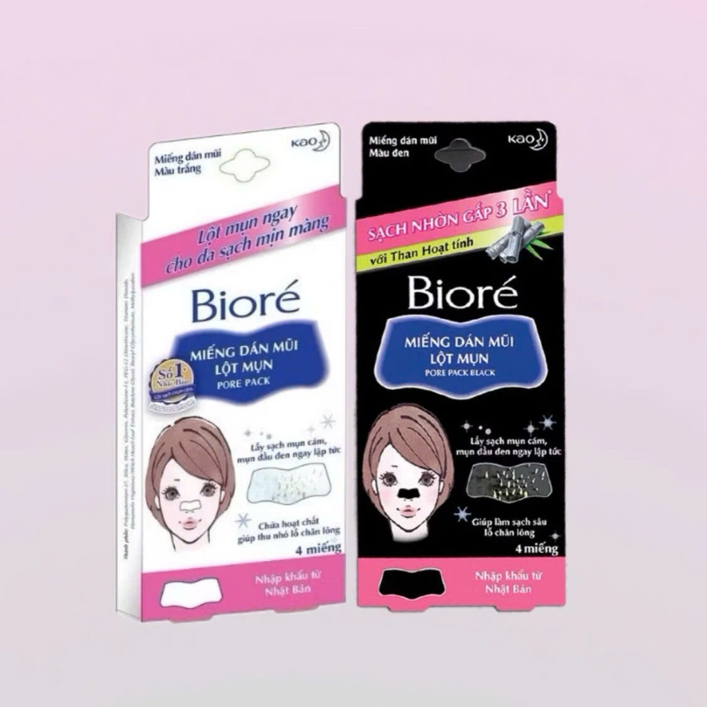 Hộp 4 Miếng Biorés Dán Mũi Lột Mụn Than Hoạt Tính 25g | Shopee Việt Nam