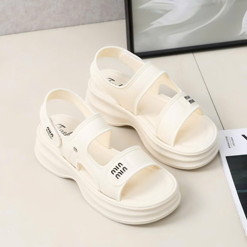 Dép Sandal Minmin Quai Dán,Đế 5cm Mềm Êm Chân