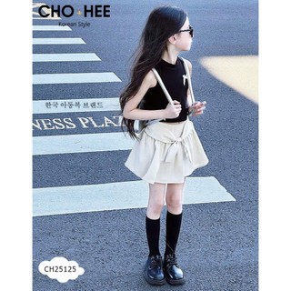 [B&G] Sét váy CH áo đen kèm chân váy trắng cá tính mùa hè cho bé gái từ 12-45kg(2-11 tuổi)