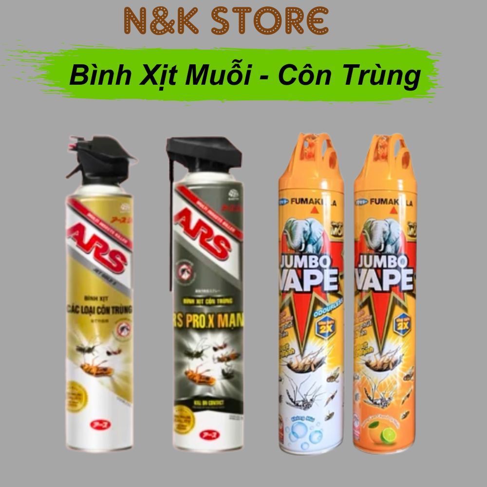 Bình xịt muỗi ARS không mùi, bình xịt côn trùng Jumbo Vape lực phun mạnh, an toàn