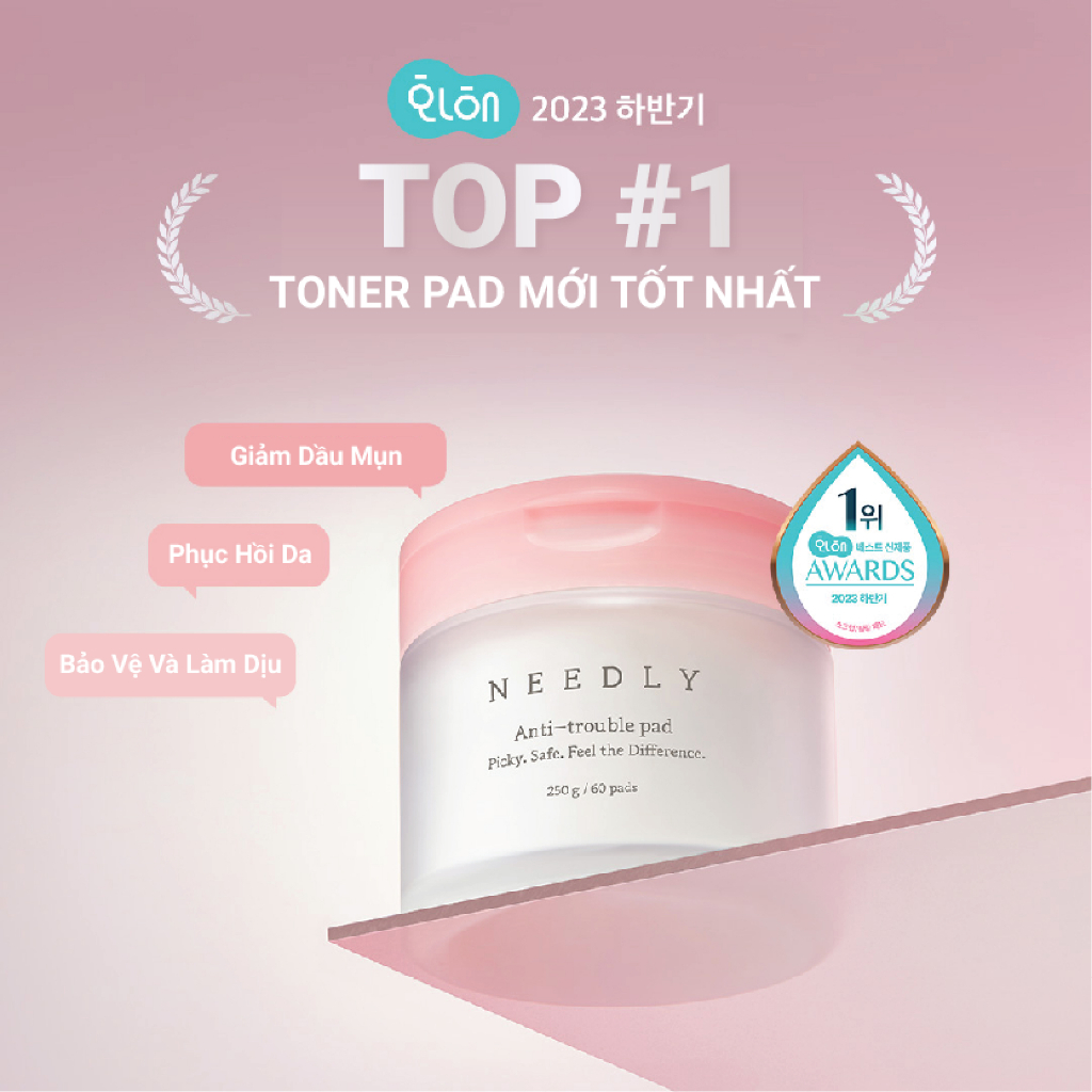 Ảnh Toner Pad Needly Anti-Trouble Làm Sạch Bã Nhờn Căng Bóng 250G 60 Miếng & Túi Refill Daily Toner Pad 4