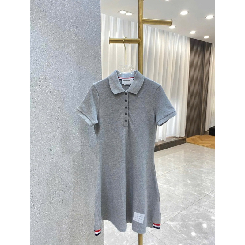 ⚡️[Hight Quality] Chân Váy Cổ Bẻ \/hom A Line Mini For Women - Điểm Nhấn Logo Vạch Màu Sang Trọng Loại 1