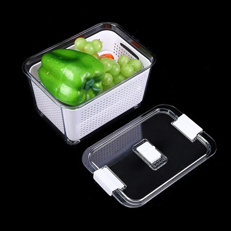 Hộp Đựng Thực Phẩm Trong Suốt Kín Kèm Rổ Chính Hãng Việt Nhật (Mã 6588+6589)