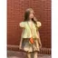 Áo Babydoll cổ tròn tay phồng nữ tính hàng QC E396