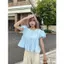 Áo Babydoll cổ tròn tay phồng nữ tính hàng QC E396