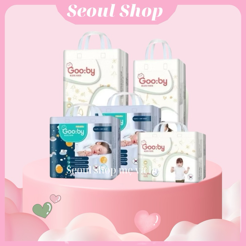 Tã/bỉm quần dán Gooby ngày-đêm chống tràn hiệu quả đủ size M46/L56/XL52/XXL48 cho bé