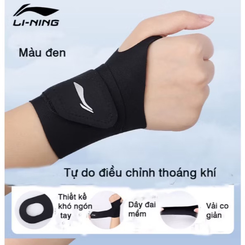 🆘LI-NING🆘 Băng Quấn Cổ Tay Thể Thao, Bảo Vệ Khớp, Co Giãn Êm Tay