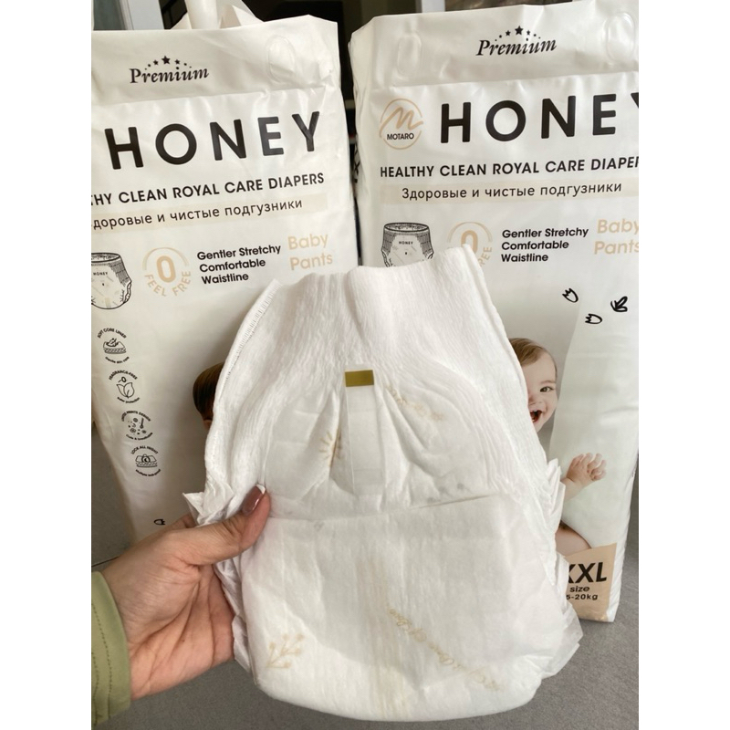[TẶNG QUẠT] 1bịch bỉm HONEY PREMIUM tơ tằm, mềm mịn, thấm hút tốt đủ size tã dán và tã quần cho bé