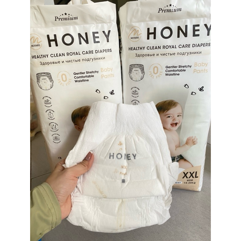 [TẶNG QUẠT] 1bịch bỉm HONEY PREMIUM tơ tằm, mềm mịn, thấm hút tốt đủ size tã dán và tã quần cho bé