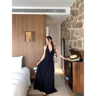 [V1.995] Váy Maxi Đũi Chun Lưng Cổ Yếm Buộc Nơ Dáng Dài Siêu Xinh