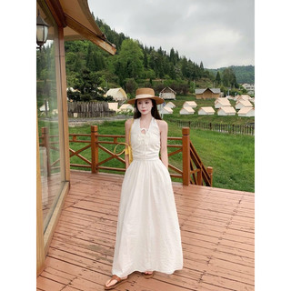 [V1.995] Váy Maxi Đũi Chun Lưng Cổ Yếm Buộc Nơ Dáng Dài Siêu Xinh