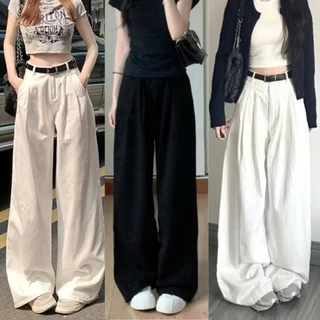 Quần jean bò ống rộng suông xuông nữ jeans cạp cao phong cách Hàn Quốc sành điệu style năm 2022