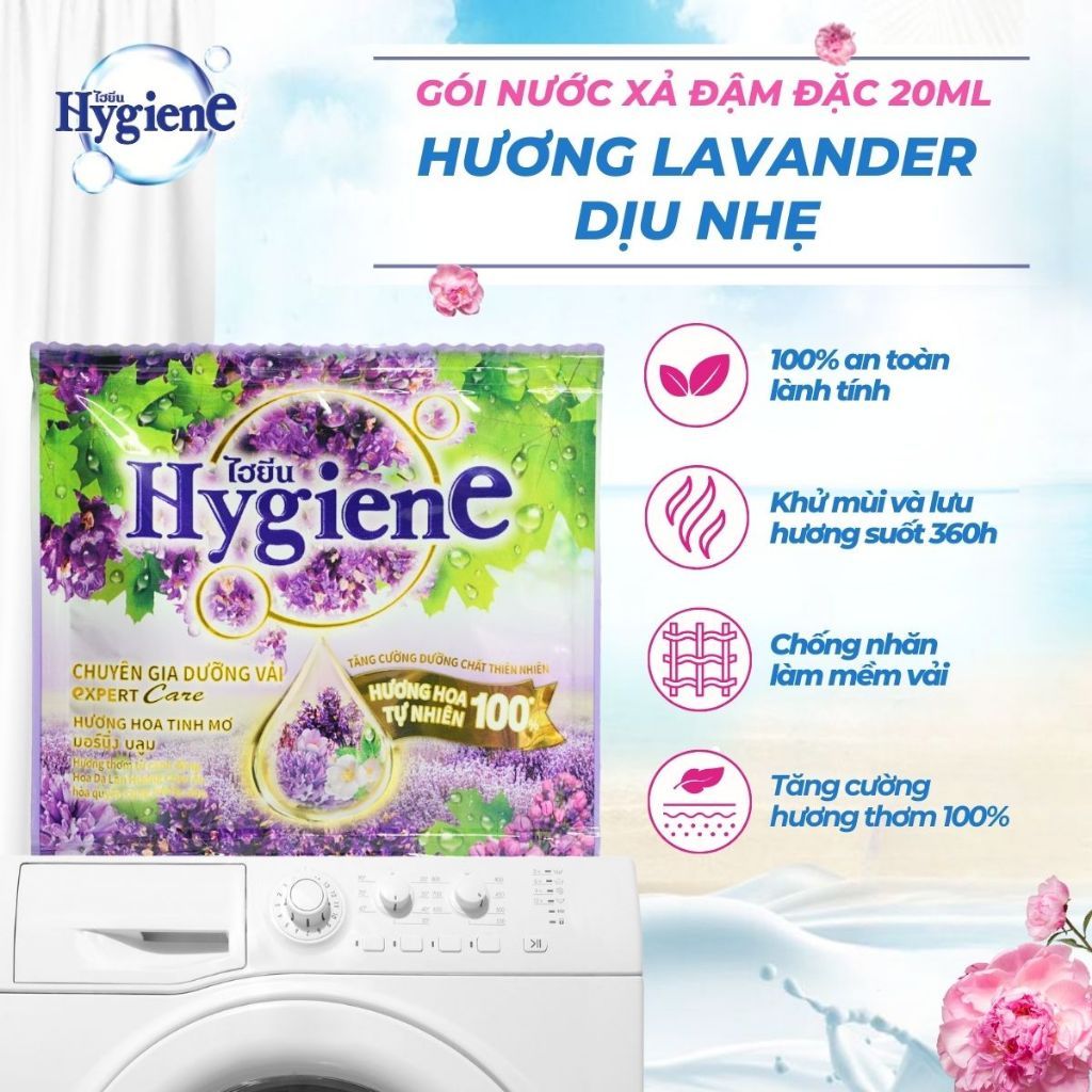 Nước xả vải Hygiene gói 20ml thơm lâu, mềm vải, nhiều mùi hương 20ml