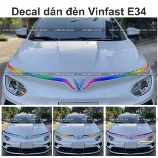 Tem dán đèn Vinfast E34 (tặng gạt dán), chất liệu PVC cao cấp cấu tạo 3 lớp,  không thấm nước, không phai màu