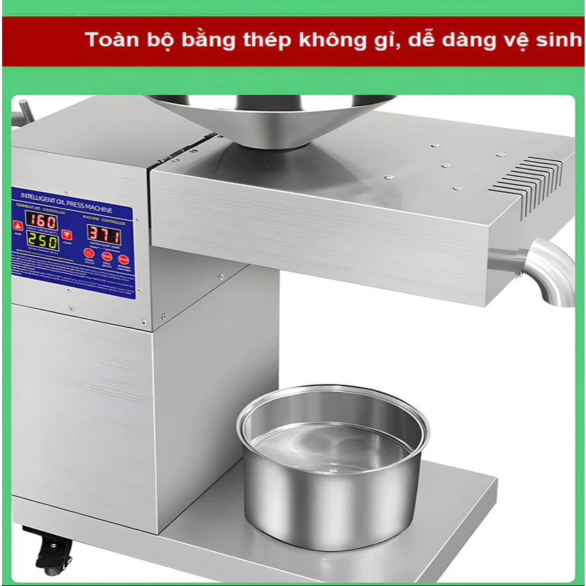 Product image Máy ép dầu ăn thực vật công nghiệp, dùng cho hộ kinh doanh, nhà hàng, khách sạn. Công suất 3000W, ép 15-25kg/giờ 2