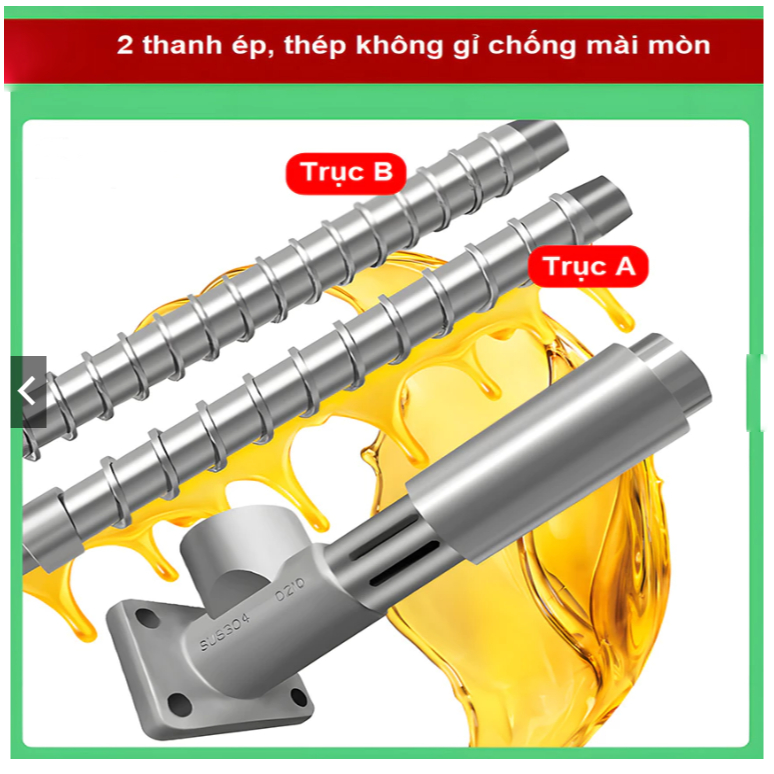 Product image Máy ép dầu ăn thực vật công nghiệp, dùng cho hộ kinh doanh, nhà hàng, khách sạn. Công suất 3000W, ép 15-25kg/giờ 3