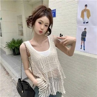 Áo ren 3 lỗ dệt kim cổ chữ V dáng rộng phù hợp mặc đi chơi, đi du lịch . QC