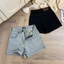 YURI JEAN- (VẢI QC CAO CẤP) Quần Short Jeans Nữ Lưng Cao Basic Viền Túi Màu Xanh (Mã 73)