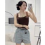 YURI JEAN- (VẢI QC CAO CẤP) Quần Short Jeans Nữ Lưng Cao Basic Viền Túi Màu Xanh (Mã 73)