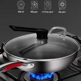Chảo tổ ong chống dính Inox Cao Cấp KWAI vân tổ ong sâu lòng công nghệ Đức chảo vân tổ ong cao cấp chống dính an toàn