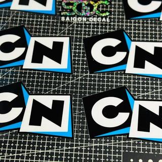 Tem Sticker DTF CN - Cartoon Network Màu Xanh Đen Trắng |SGDC - 1 Cái|