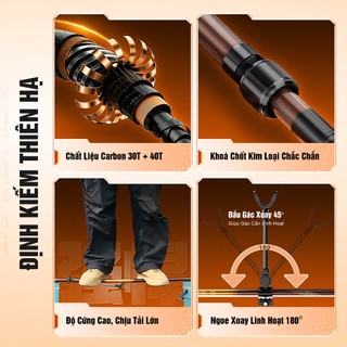 Gác Cần Câu Đài Săn Hàng Chuan-ze Định Kiếm Thiên Hạ Chống Cần Cacbon 30T+40T Siêu Cứng Siêu Nhẹ