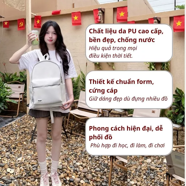 Balo MAPRICK - balo NOVA balo đi học, balo nữ đẹp, balo da PU cao cấp chống nước size 43*29*14cm đựng vừa laptop mã BL25