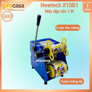 Máy dập cốc khổng lồ 1 lít Newtech X10B1 - Tặng 1 cuộn màng - Máy ép miệng ly NT-One X10