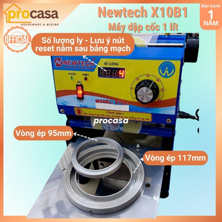 Máy dập cốc khổng lồ 1 lít Newtech X10B1 - Tặng 1 cuộn màng - Máy ép miệng ly NT-One X10