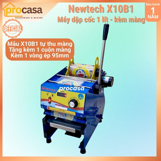 Máy dập cốc khổng lồ 1 lít Newtech X10B1 - Tặng 1 cuộn màng - Máy ép miệng ly NT-One X10