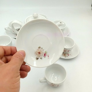Bộ ấm chén Bát Tràng hoa cỏ mùa xuân uống trà ngày tết đẹp