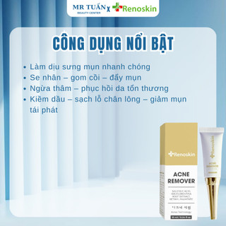 Kem Chấm Mụn Acne Remover Renoskin 10ml Dạng Kem Giúp Làm Dịu Và Se Nhanh Cồi Mụn, Dễ Thẩm Thấu, Không Bết Dính