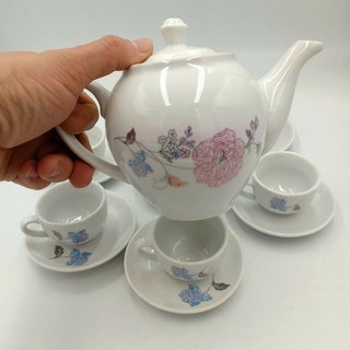 Bộ Ấm Chén Bát Tràng Hoa Hồng Tím Dung Tích 400 ML Có Hộp Pha Trà Ngày Tết