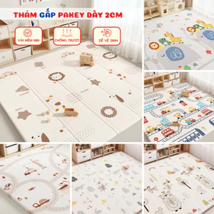 Thảm Trải Sàn Cho Bé Tập Bò Tập Đi Chống Trơn Trượt An Toàn, Thảm Xốp Gấp Gọn Cao Cấp Pakey Dày 2cm