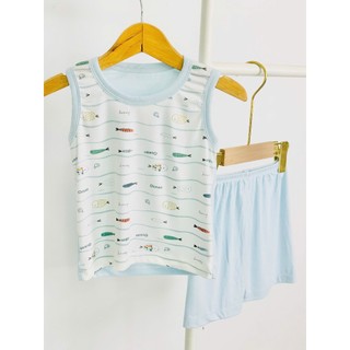 Ba lỗ cho bé họa tiết Biển xanh đáng yêu MẸ VÀ CON mềm mát, ba lỗ mùa hè thoải mái Size 6M–5Y