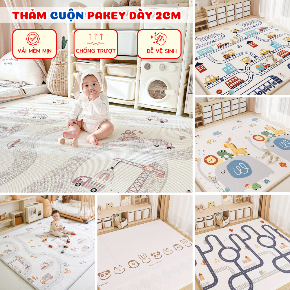[MỚI 2026] Thảm Xốp XPE Pakey Cao Cấp Dày 2cm, Thảm Trải Sàn Chống Trơn Trượt Mềm Mại Phù Hợp Cho Bé Tập Bò, Tập Đi