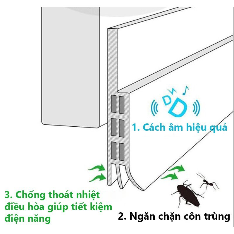 Dải Đệm Ngăn Cửa Đa Năng - Cách Âm, Chống Bụi, Chống Gió, Chống Côn Trùng