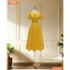 Đầm thiết kế BEMINE cổ tim đính nơ dáng chữ A phù hợp đi chơi-MT10302
